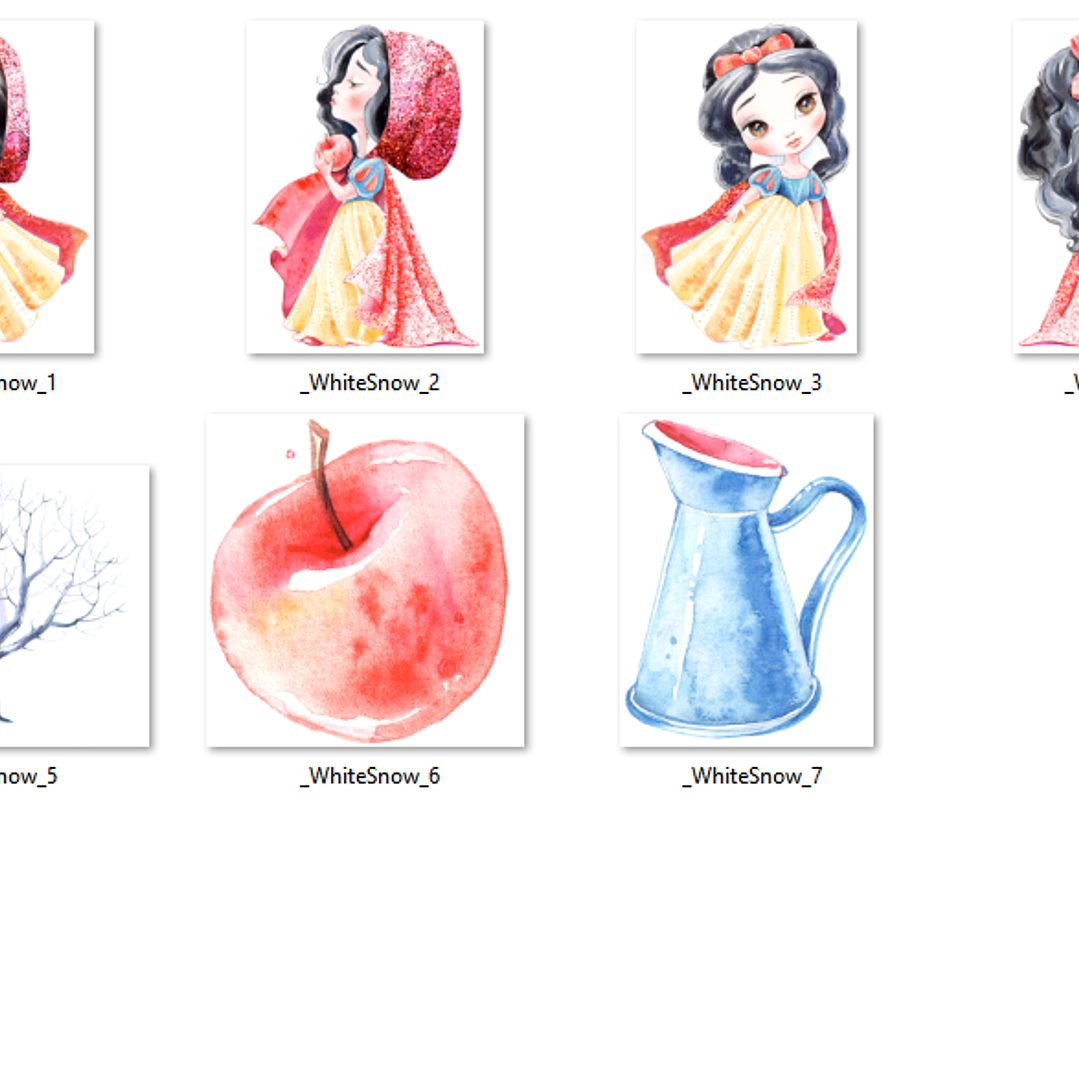 Kit Digital Branca de Neve Aquarela 2