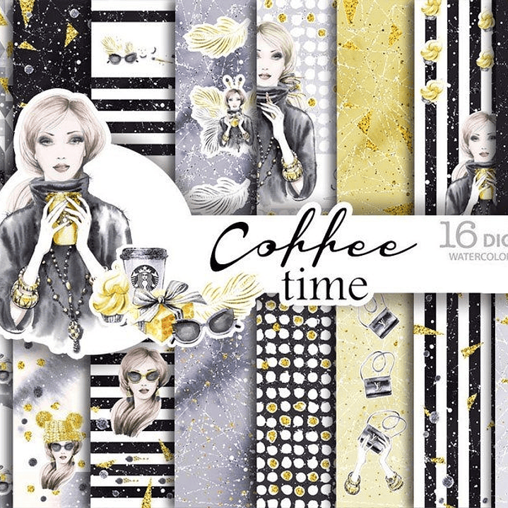 Kit Digital Papéis Café 1