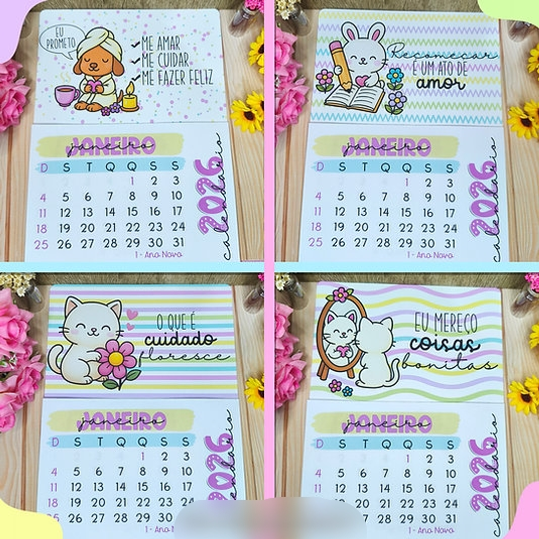 Arquivo Calendários 2026 Coloridos e Fofos - Desenhitos  4