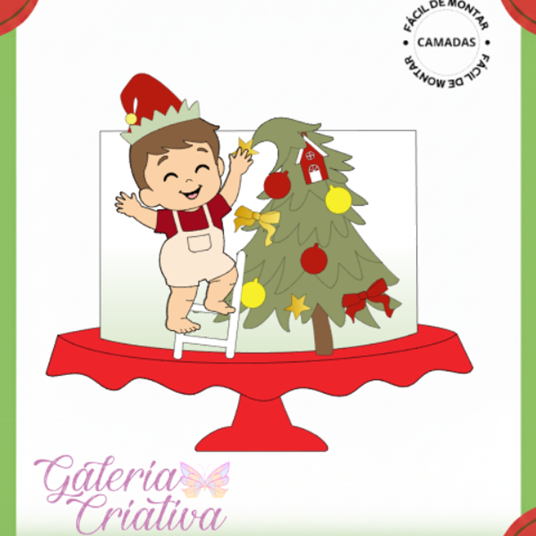 Arquivo Natal Topo de Bolo Bebê na Árvore  1