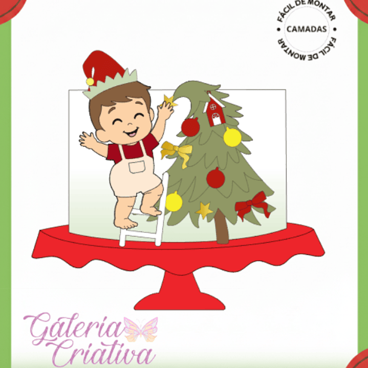 Arquivo Natal Topo de Bolo Bebê na Árvore  1