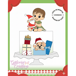 Arquivo Natal Topo de Bolo Bebezinha com Noel 