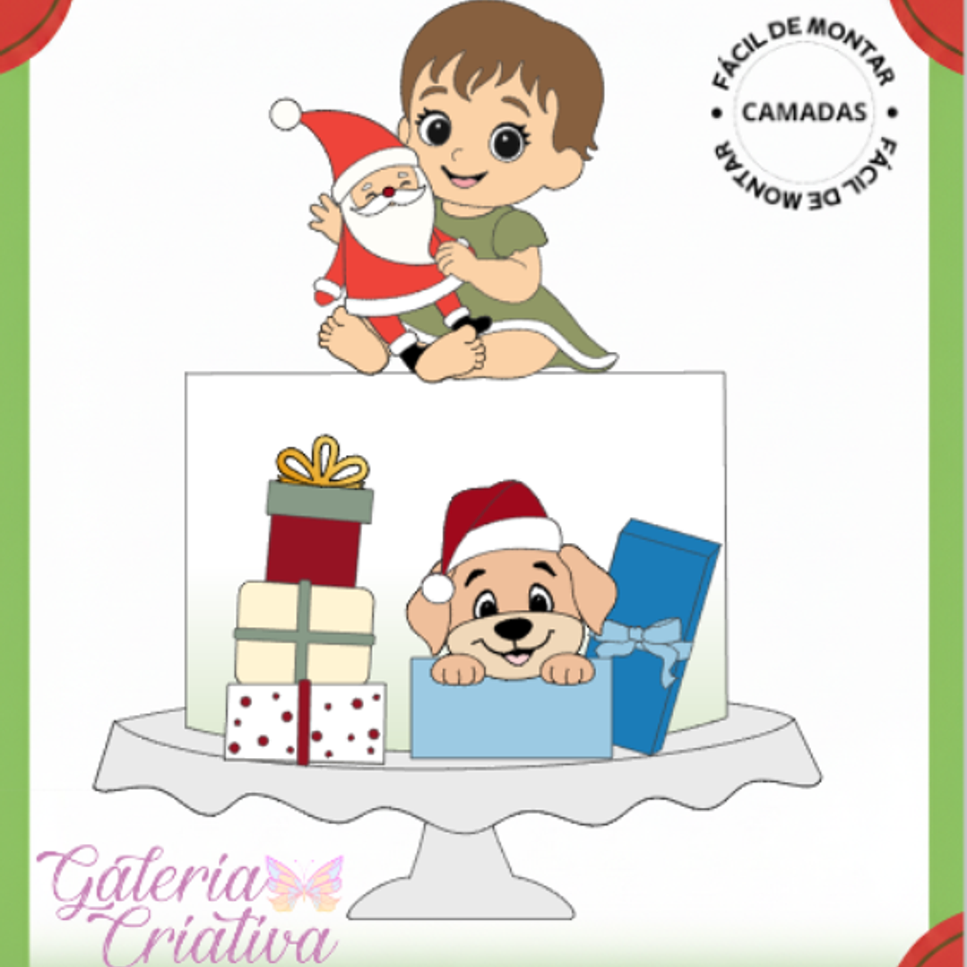 Arquivo Natal Topo de Bolo Bebezinha com Noel  1