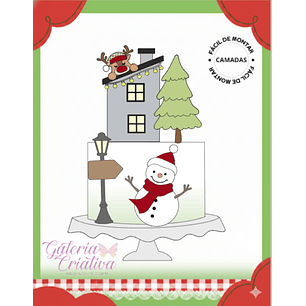 Arquivo Natal Topo de Bolo Rena no Telhado 