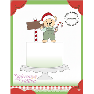 Arquivo Natal Topo de Bolo Ursinho 