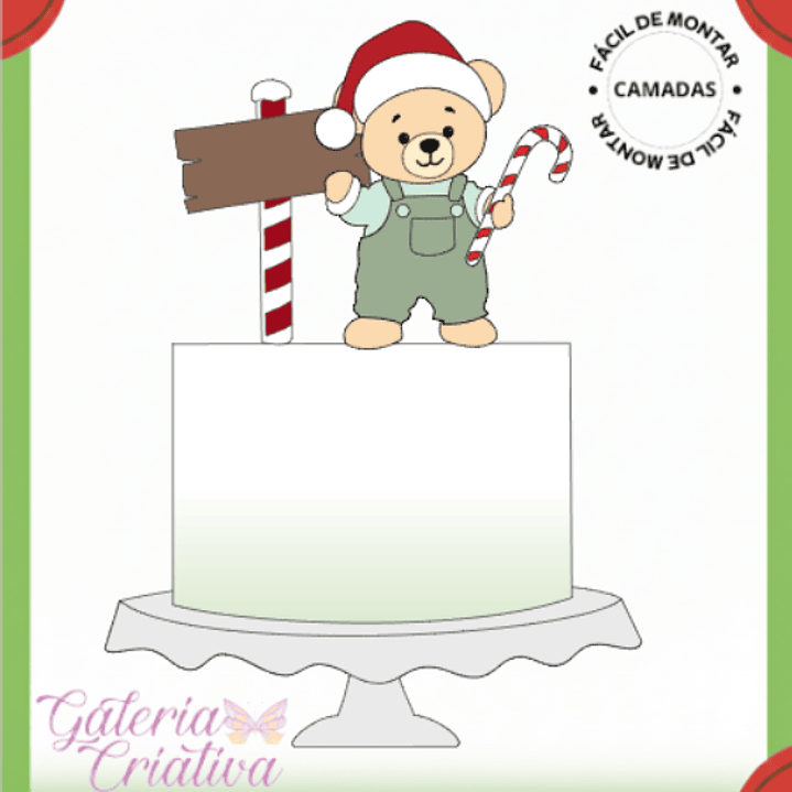 Arquivo Natal Topo de Bolo Ursinho  1