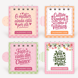 Arquivo Calendários de Mesa 2026 A6 e Mini Frases - Estúdio Telma