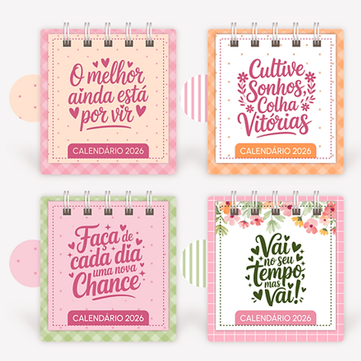 Arquivo Calendários de Mesa 2026 A6 e Mini Frases - Estúdio Telma 1
