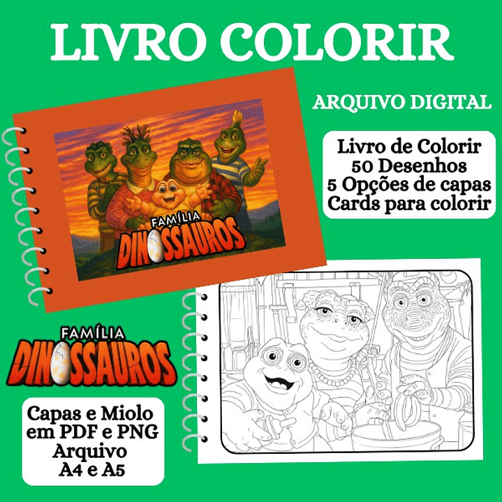 Arquivo Livro de Colorir Família Dinossauro - Moira 1