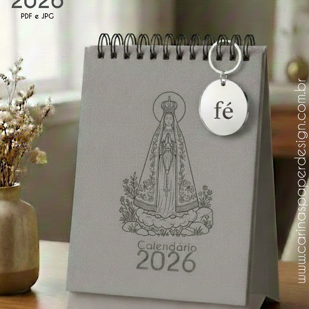 Arquivo Mini Calendário de Mesa A6 Santinhos Masc 2026 - Carinas  2