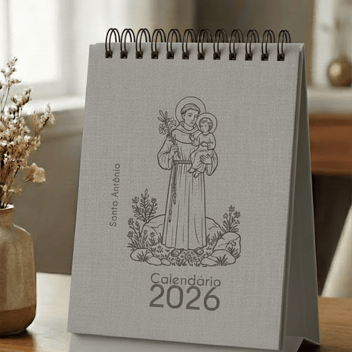 Arquivo Mini Calendário de Mesa A6 Santinhos Masc 2026 - Carinas  3