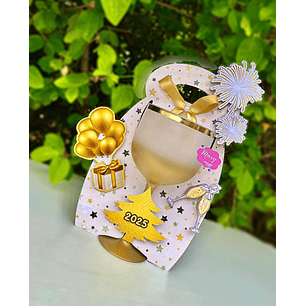 Arquivo Ano Novo Suporte Taça de Gin 2025 - Mary Criações 