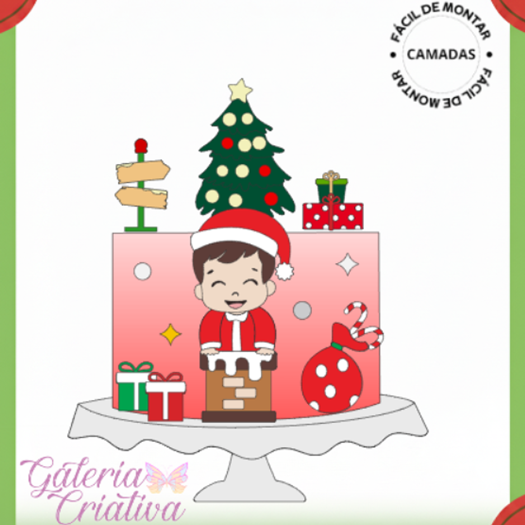 Arquivo Natal Topo de Bolo Bebê Chaminé  1