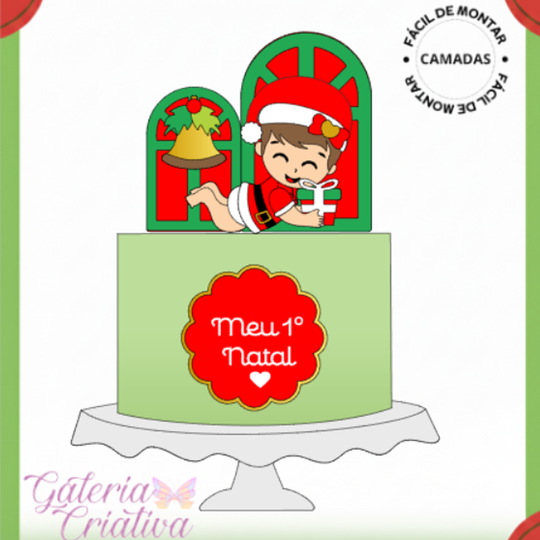Arquivo Natal Topo de Bolo Bebê Painel  1