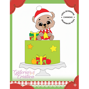 Arquivo Natal Topo de Bolo Ursinho 