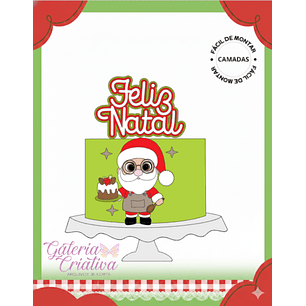 Arquivo Natal Topo de Bolo Papai Noel Confeiteiro 