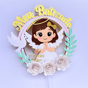 Arquivo Topo de Bolo Batizado Menina Arco 