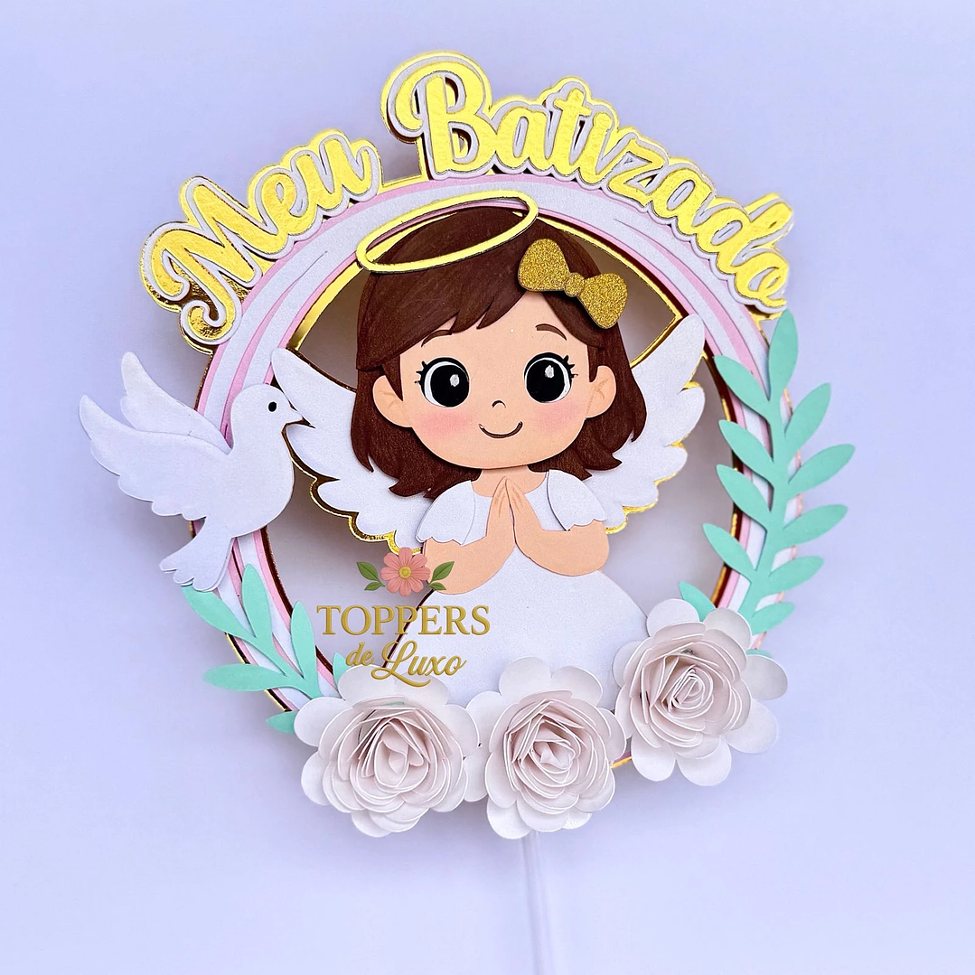 Arquivo Topo de Bolo Batizado Menina Arco  1