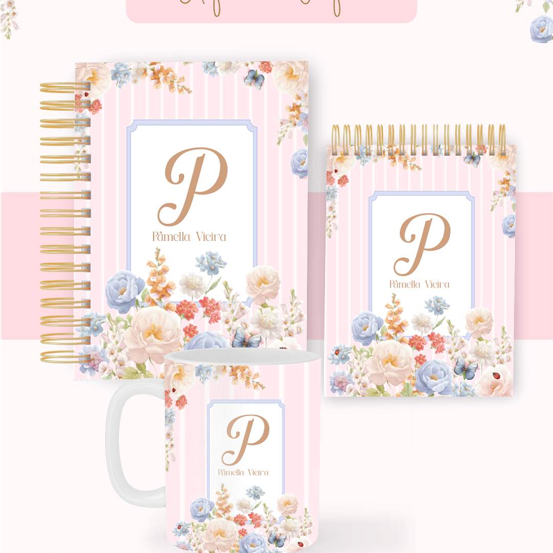 Arquivo Encadernação 2026 Floral Alfabeto Fofo - Pamella  1