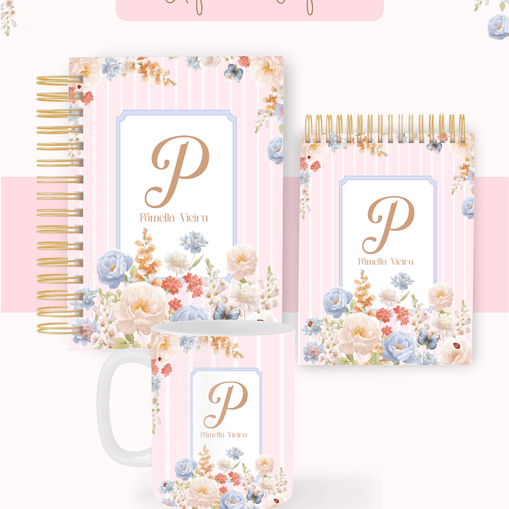 Arquivo Encadernação 2026 Floral Alfabeto Fofo - Pamella  1