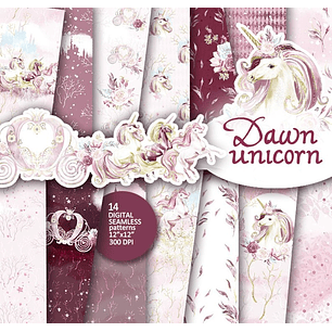 Kit Digital Papéis Unicórnio 