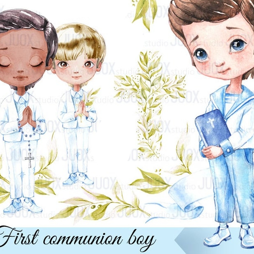 Kit Digital Menino Primeira Comunhão  1