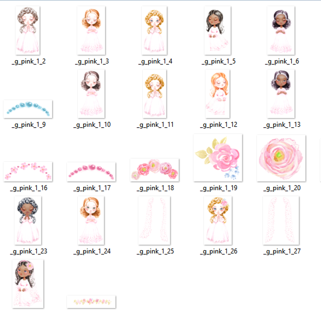 Kit Digital Primeira Comunhão Menina 01 2