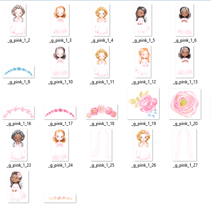 Kit Digital Primeira Comunhão Menina 01 2