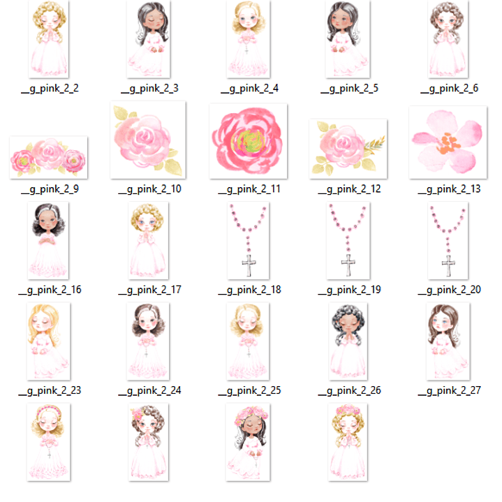 Kit Digital Primeira Comunhão Menina 02  2