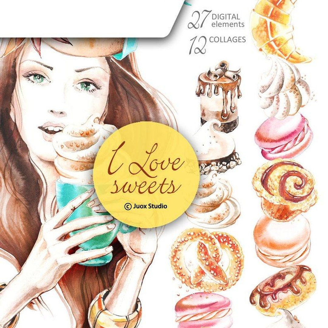 Kit Digital Eu Adoro Doces  1