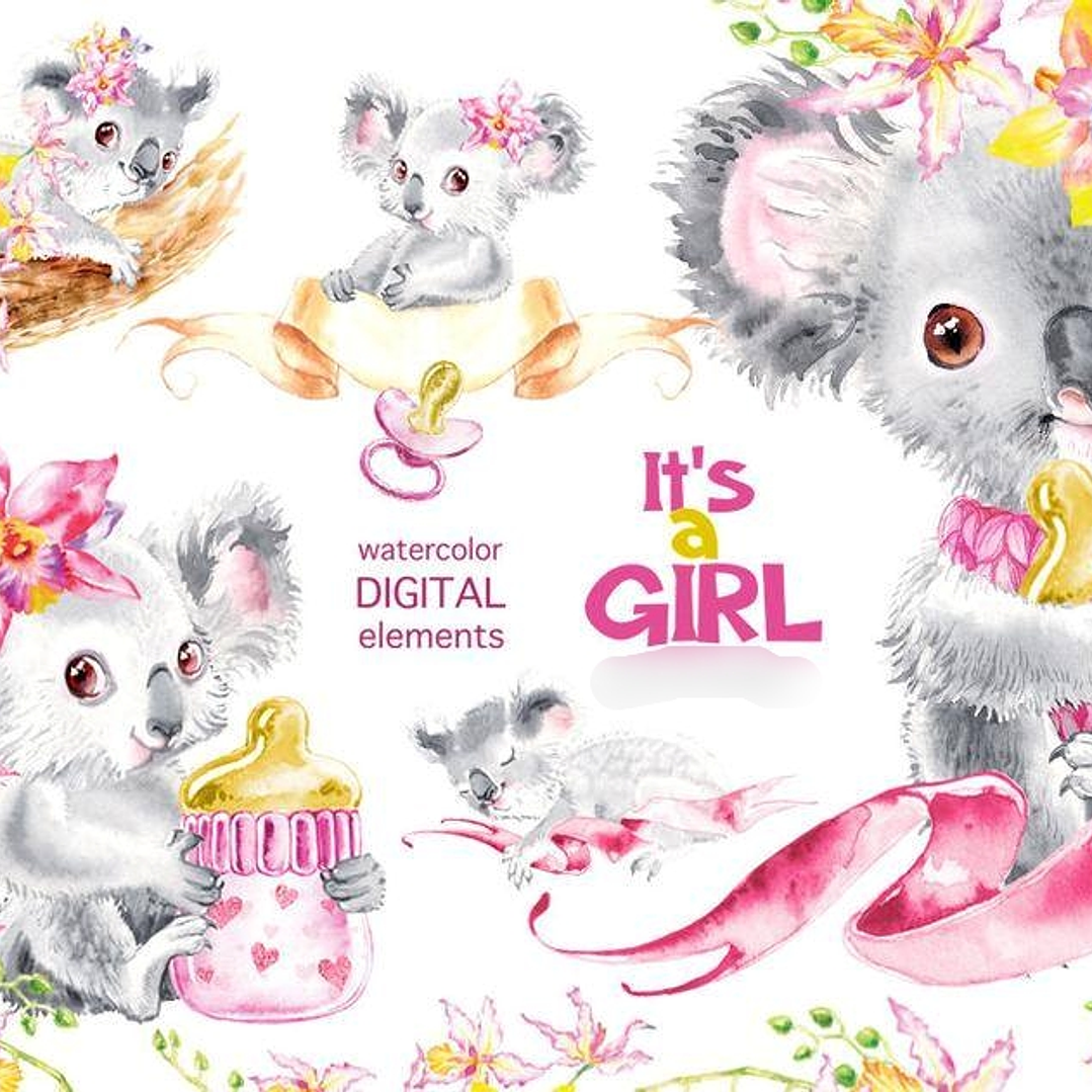 Kit Digital Koala Menina  1