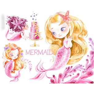 Kit Digital Aniversário Sereia Loira 