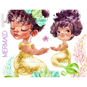 Kit Digital Sereias Cor de Vinho 