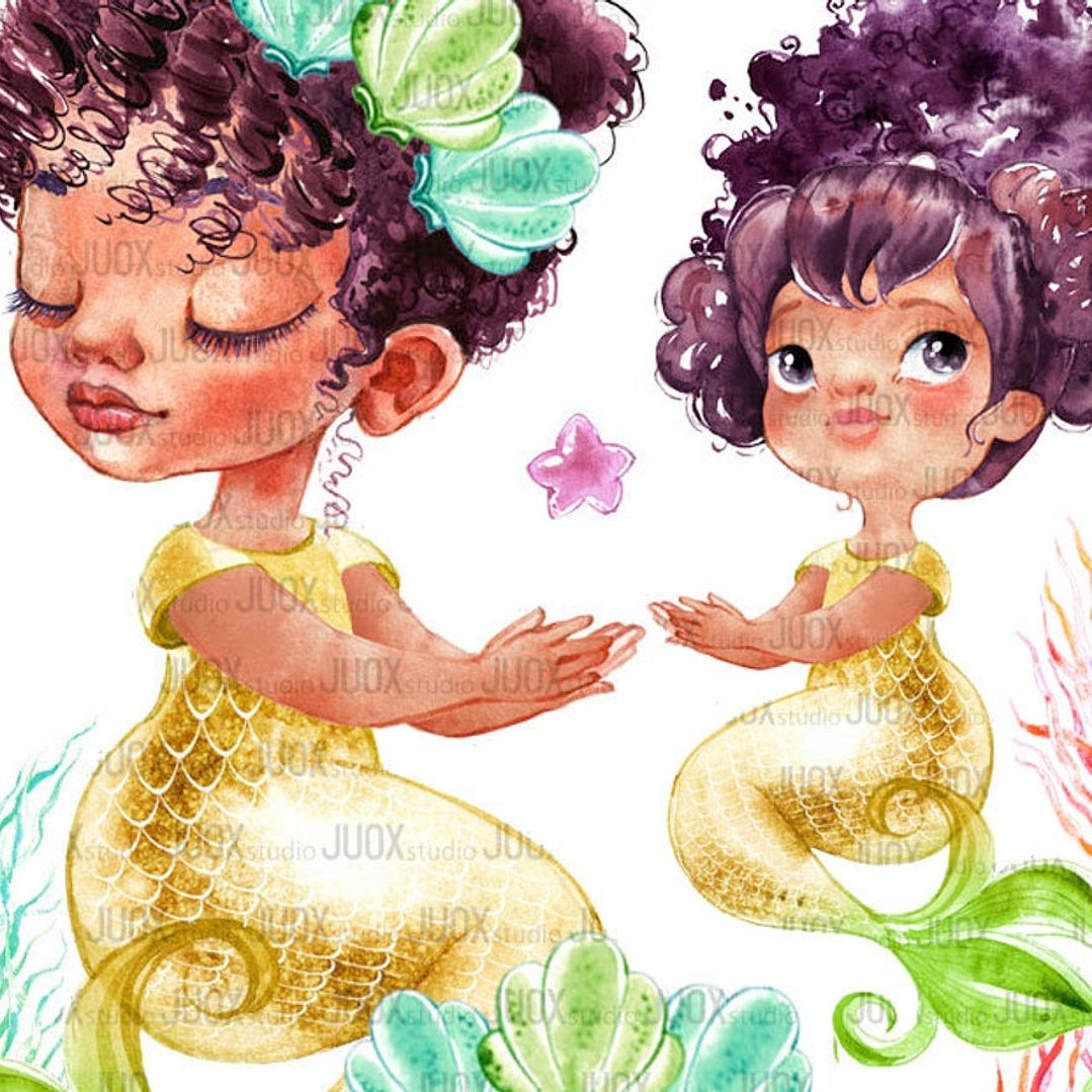 Kit Digital Sereias Cor de Vinho  1