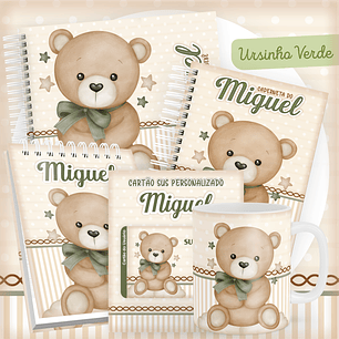 Arquivo Encadernação Baby Ursinho Verde