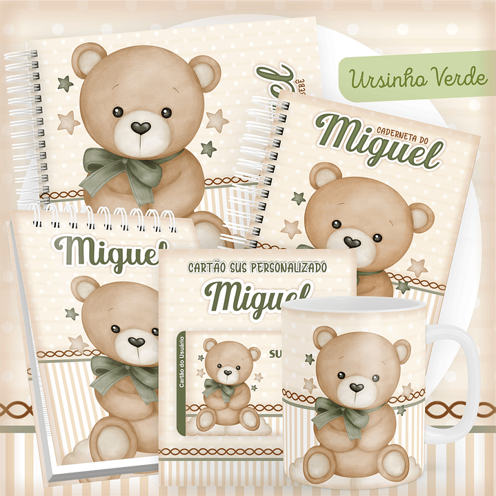 Arquivo Encadernação Baby Ursinho Verde 1