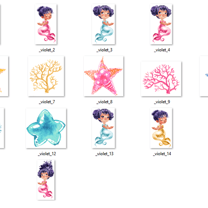 Kit Digital Sereias Cor Violeta  2