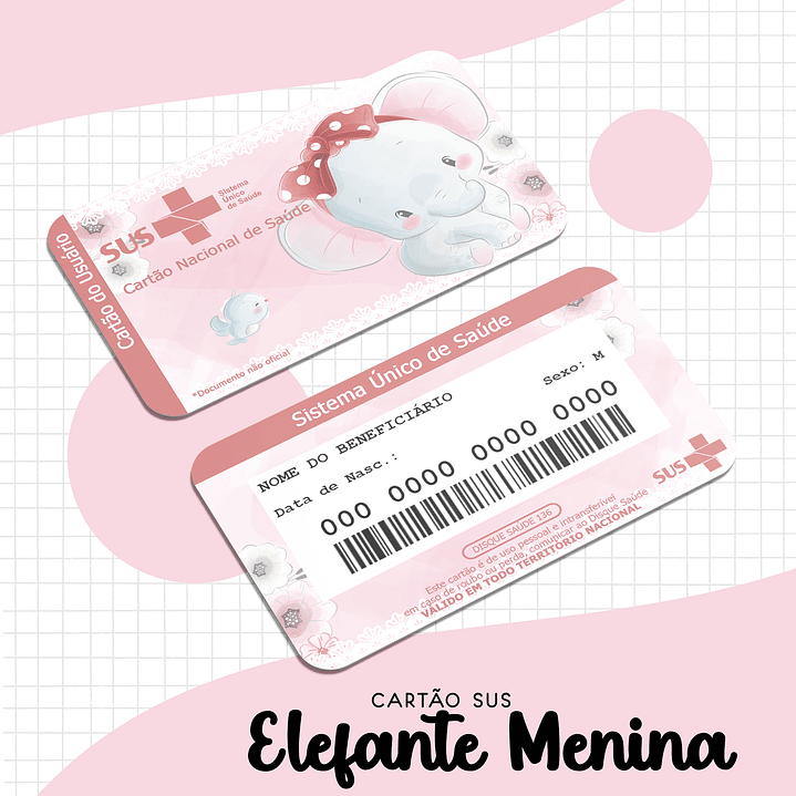 Arquivo Cartão SUS Elefante Menina 1