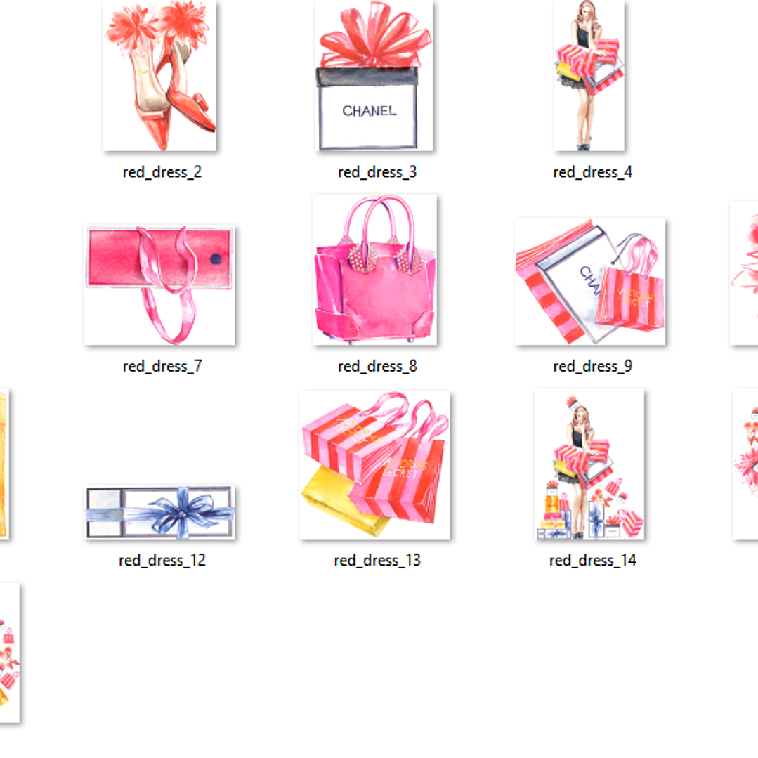 Kit Digital Vestido Vermelho  2