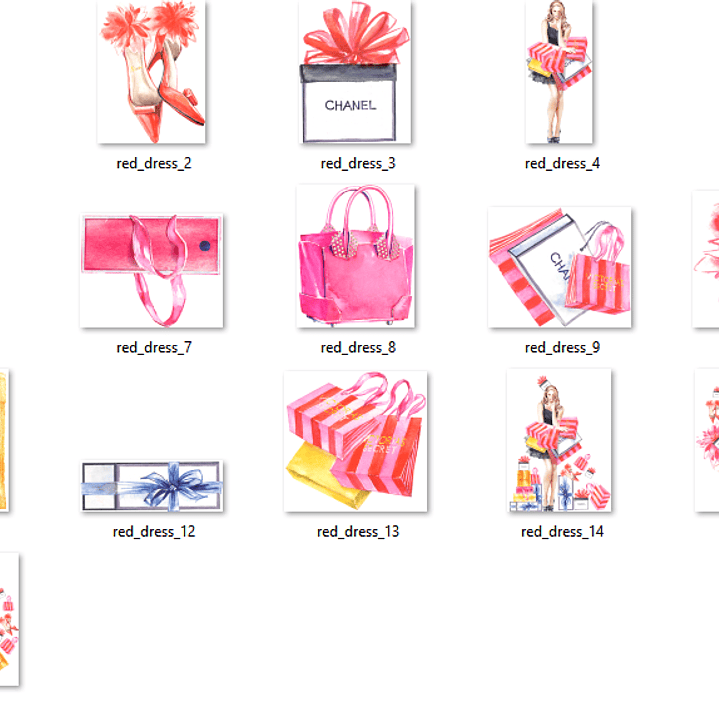 Kit Digital Vestido Vermelho  2