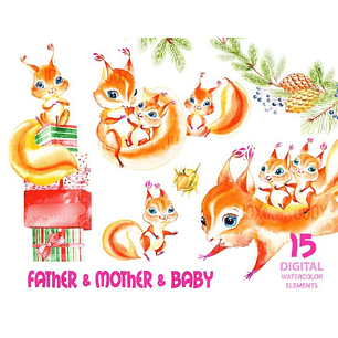 KIt Digital Família de Esquilos 