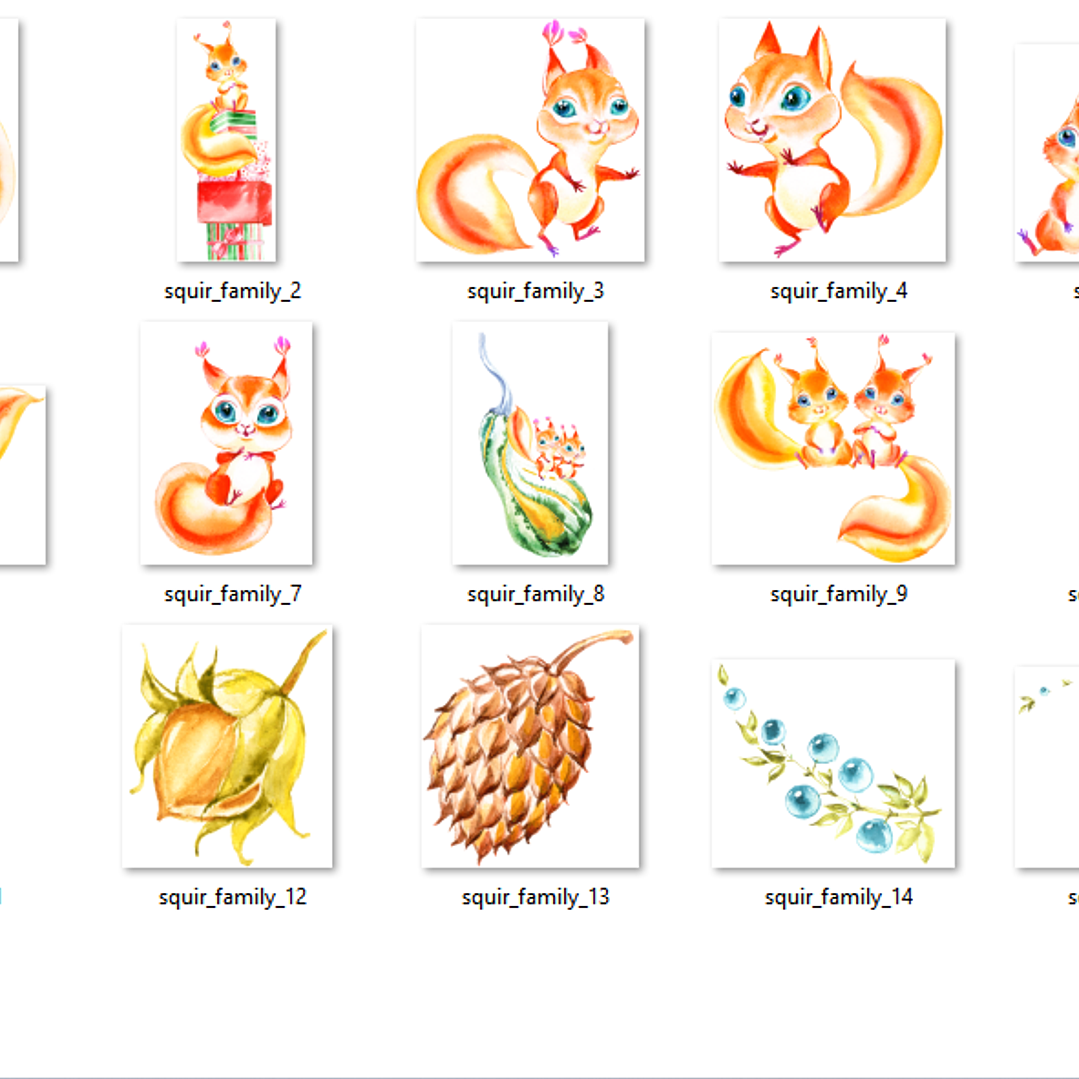 KIt Digital Família de Esquilos  2