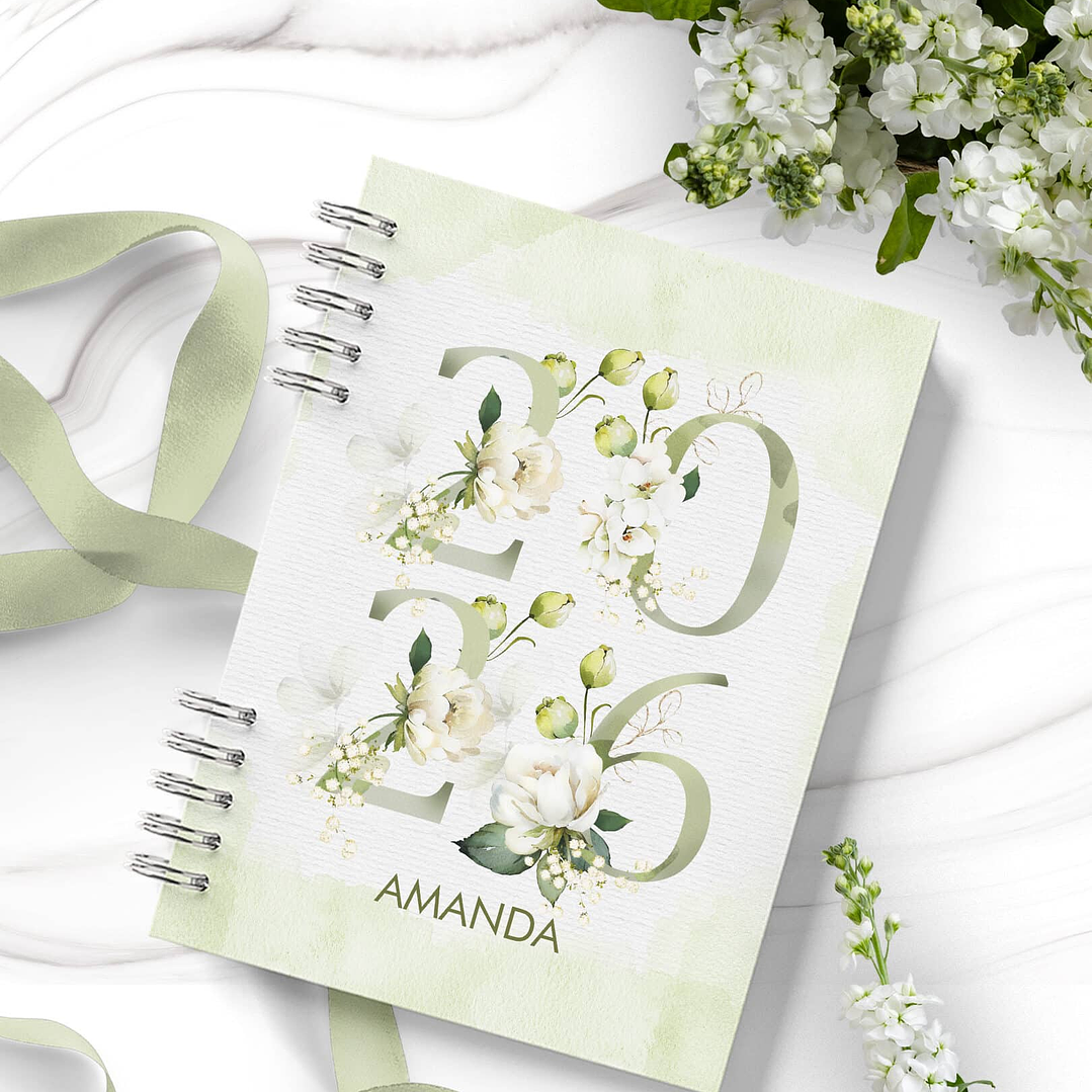 Arquivo Combo Agendas 2026 Perm Floral e Rosas Brancas - Bicho Papel  12