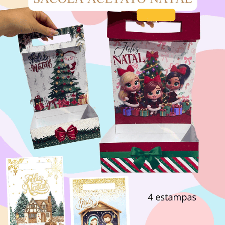 Arquivo Natal Sacola Acetato - Criarty  1