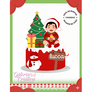 Arquivo Natal Topo de Bolo Menino Noel 