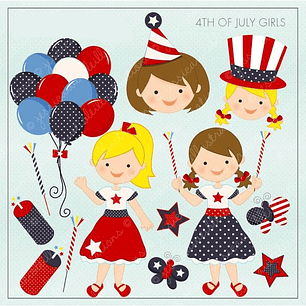 Kit Digital 4 de Julho Menininhas 