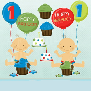 Kit Digital Aniversário Bebê Menino 