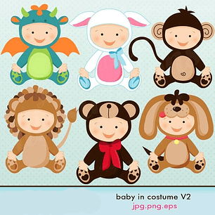 Kit Digital Bebês Fantasiados de Animal 