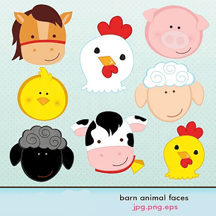 Kit Digital Faces Baby Animal 