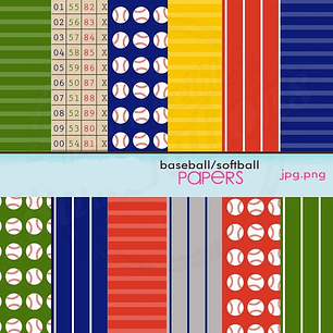 Kit Digital Papéis Basebol e Softbol